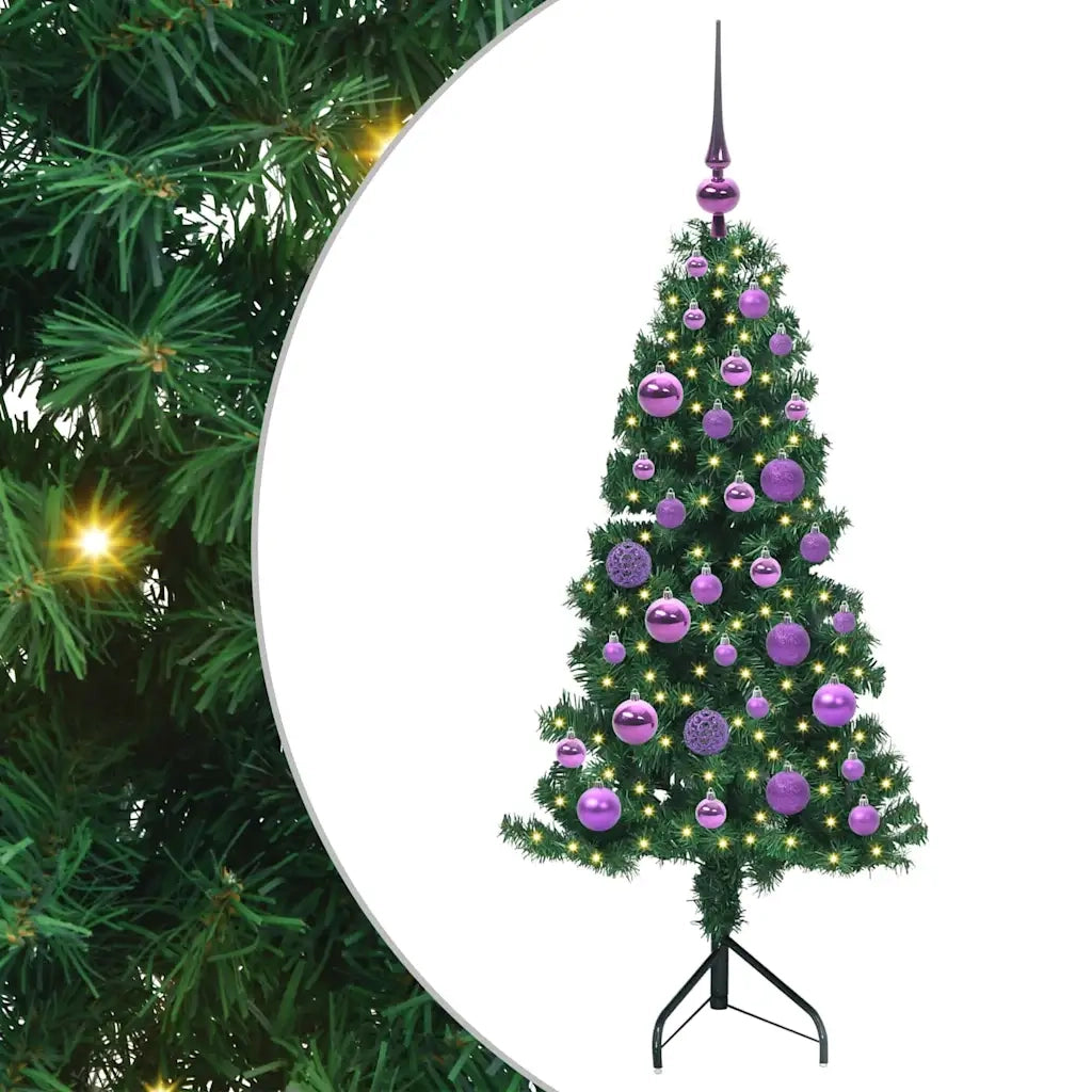 Albero di Natale Artificiale Angolare con 150 LED Verde 120 cm 3397247