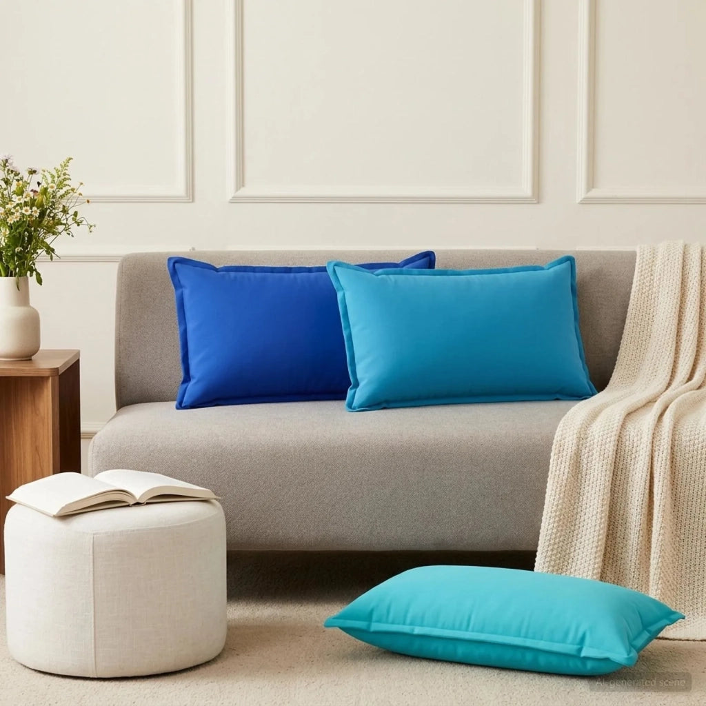Cuscino con cuscino HOUTEN 12 pz Blu Reale Poliestere 934059