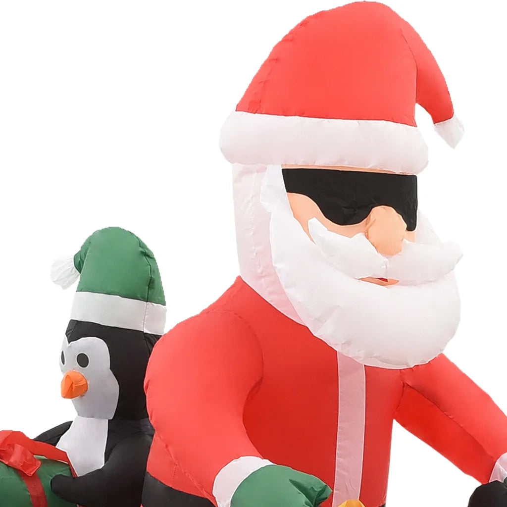 Babbo Natale Gonfiabile-Decorazioni natalizie sulla Moto LED IP44 160 cm