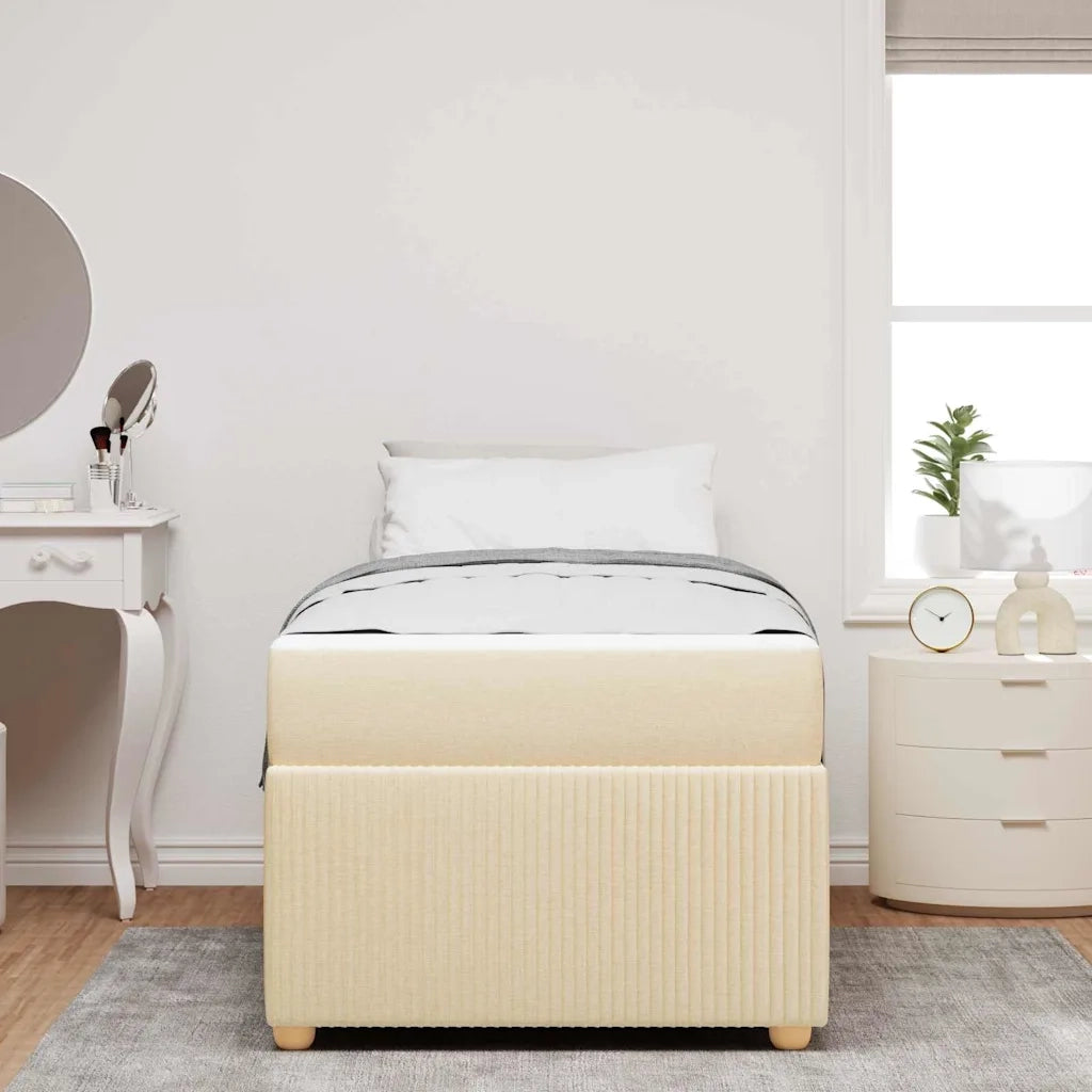 Struttura del letto con materasso Crema 90 x 190 cm Tessuto 3398332