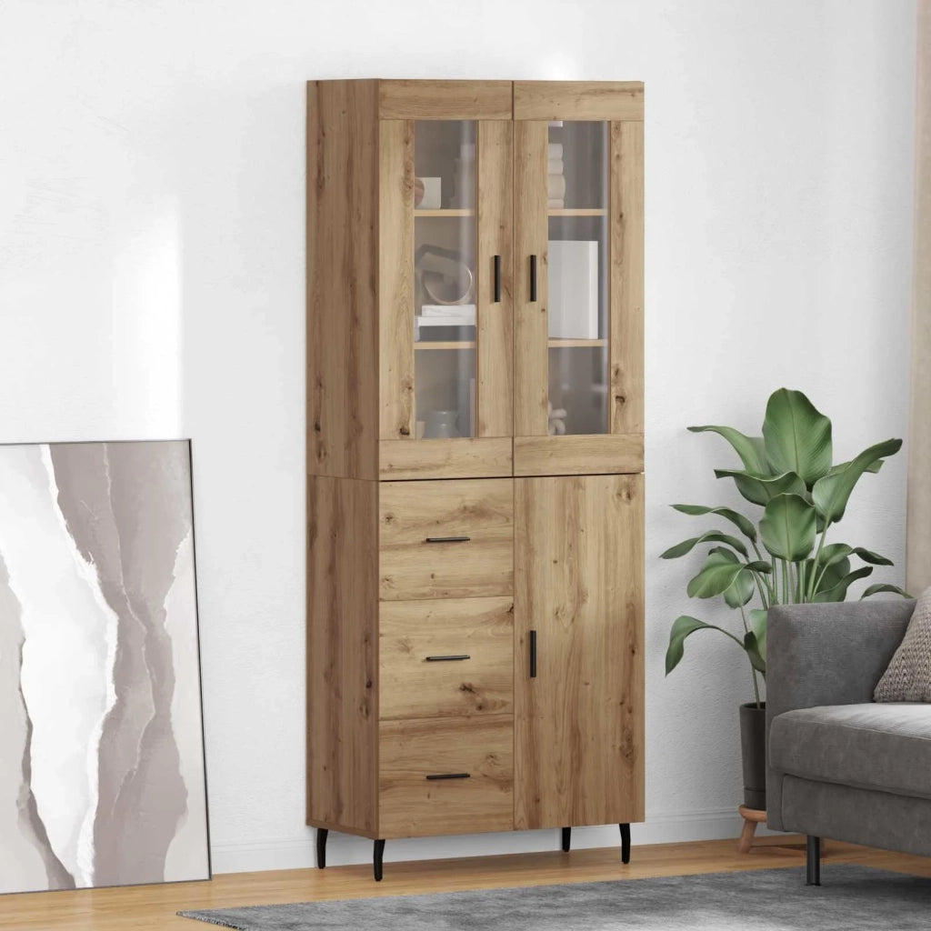 Credenza 2 pcs Rovere artigianale Legno multistrato 3415978