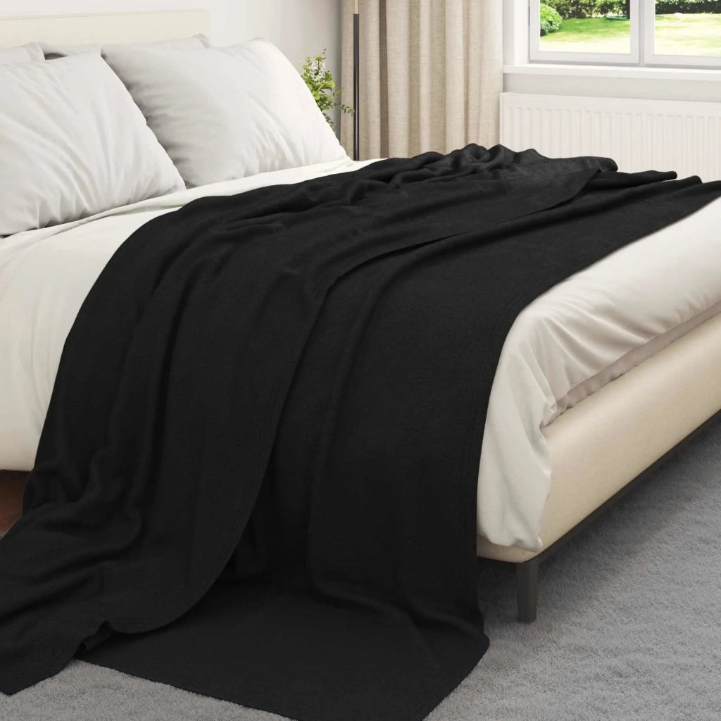 Coperte da Pile 6 pz Nero 270 x 240 cm Panno