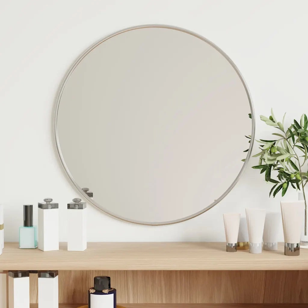 Specchio da Parete | Specchio decorativo Argento ? 40 cm Rotondo