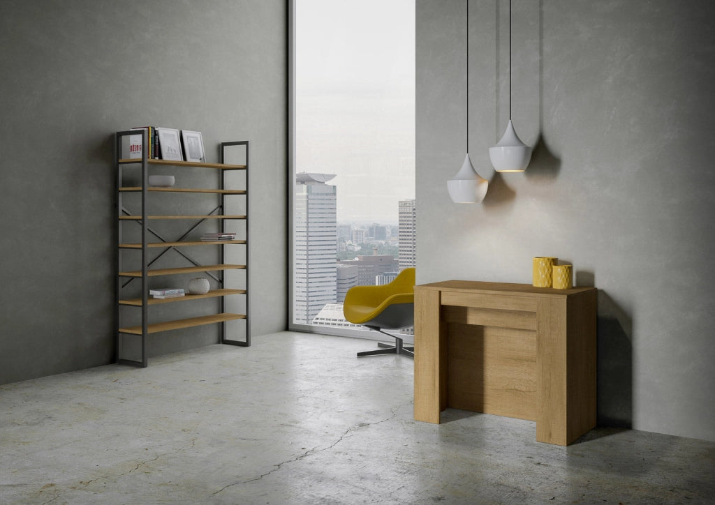 Consolle Allungabile 90-296x48x77 cm in Nobilitato Marrone