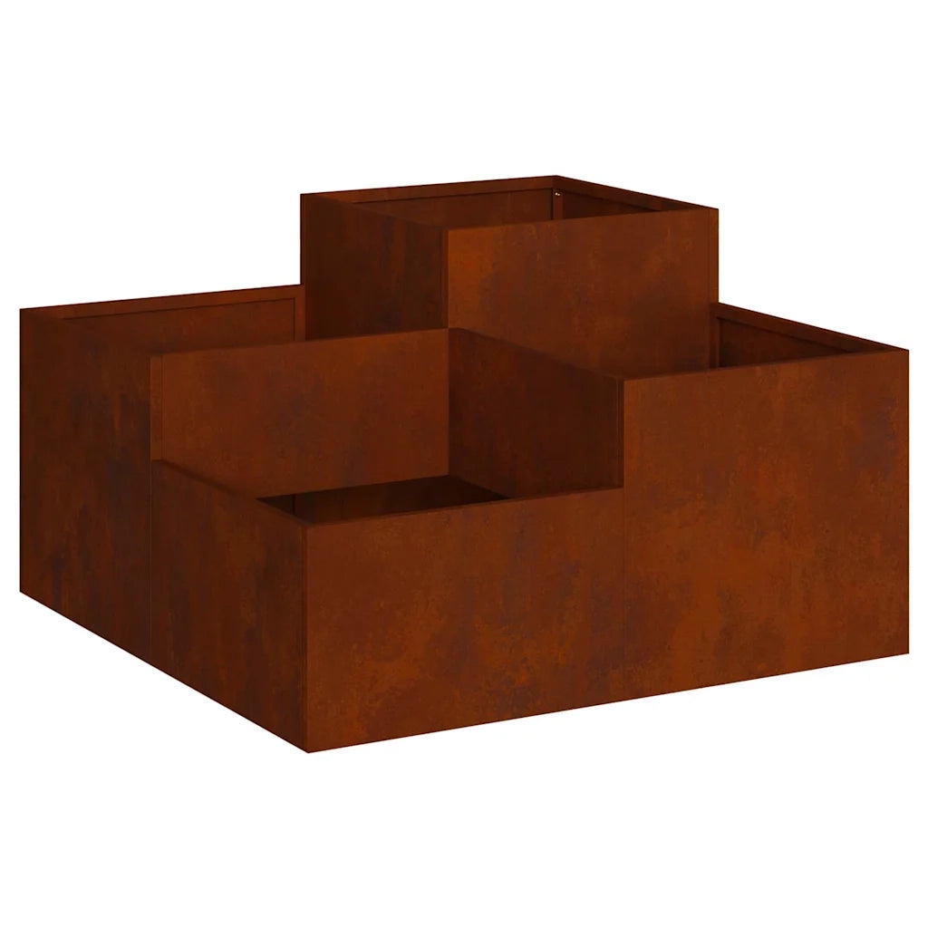 Vaso da giardino-Fioriera Esterno-Contenitore per Piante Ruggine 80 x 80 x 48 cm Acciaio CorTen