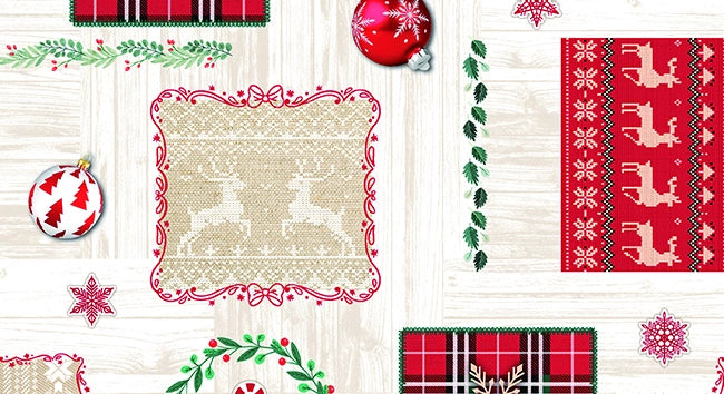 TOVAGLIATO IN PVC FANTASTIK LINEA NATALIZIA 1204-1  Rotolo cm.140 (H) x 20 mt (L)