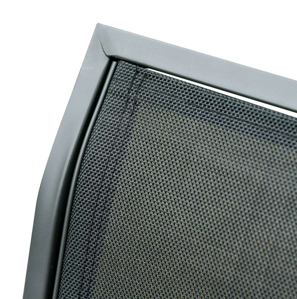 Panca Altalena da Giardino a 3 posti in Metallo con Meccanismo Oscillante, 147x70x85 cm, Grigio Scuro, Portata 300 kg