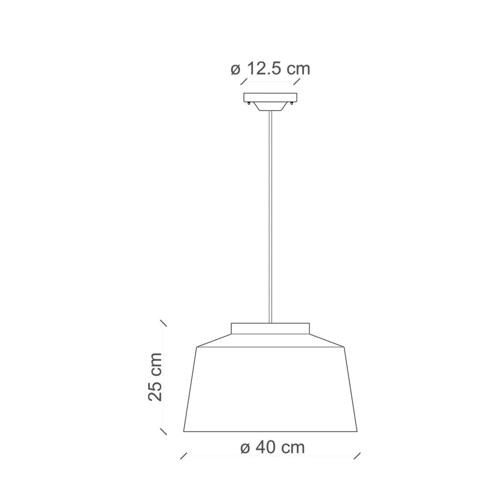Lampadario Vintage 50&aposS Ferro E Ceramica Smaltato Nero 1 Luce E27 23Cm