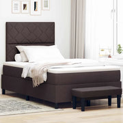Letto a molle con materasso Marrone Scuro 120 x 190 cm Tessuto
