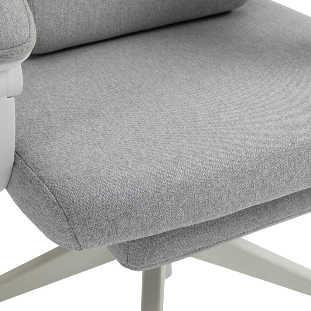 Sedia da ufficio ergonomica grigia in poliestere 62 x 68 x 117-127 cm con ruote