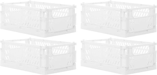 Cassa da appendiabiti pieghevole 4-foglio - 25 x 165 x 10 cm - Bianco