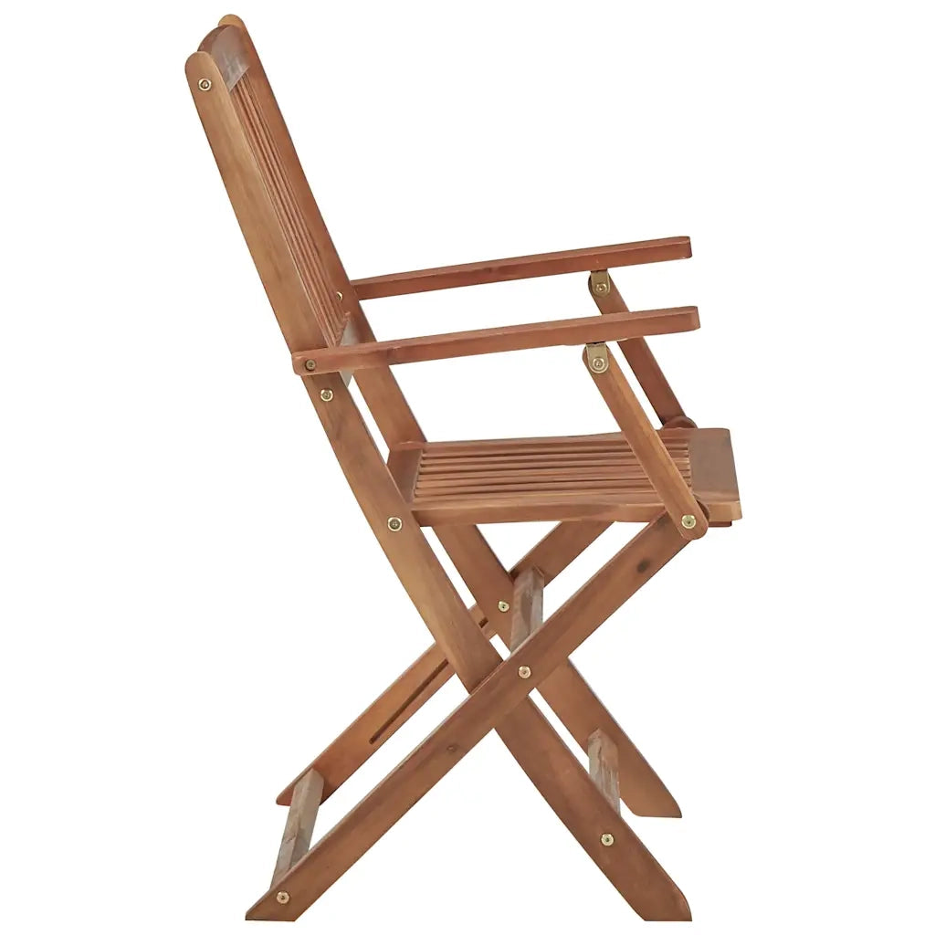 Sedie da Giardino Pieghevoli 4 pz | Sedie da Esterno con Cuscini Massello Acacia