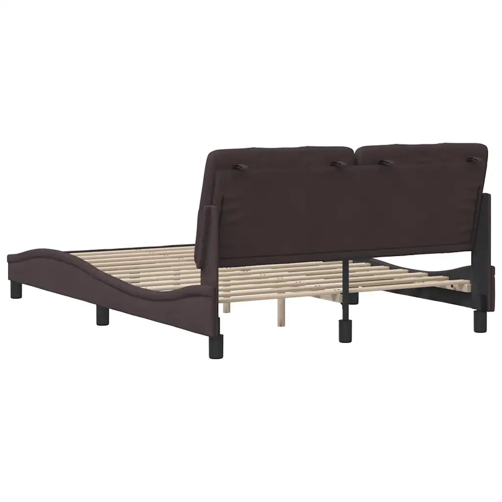 Letto matrimoniale | Letto per adulti | Giroletto senza Materasso Marrone Scuro 120x200 cm Tessuto