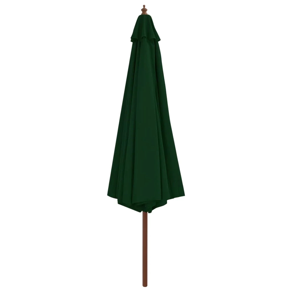 Ombrellone con palo in legno 350 cm verde 02_0008131