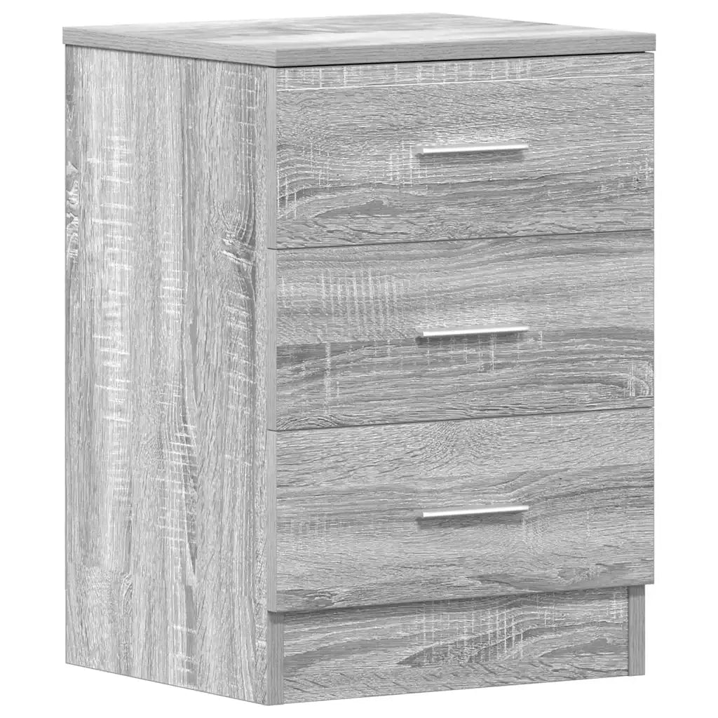 Comodini Grigio Sonoma 2 pz-Set di 2 Tavolino da notte 38x35x56 cm in Legno Multistrato
