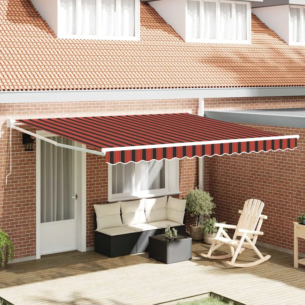 Tenda da Sole-Tenda parasole per Patio Rosso e Nero 350 x 250 x 165 cm Poliestere 907398