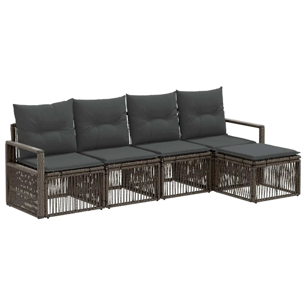 Set Divano da Giardino 4 pz Grigio polyrattan 3435698
