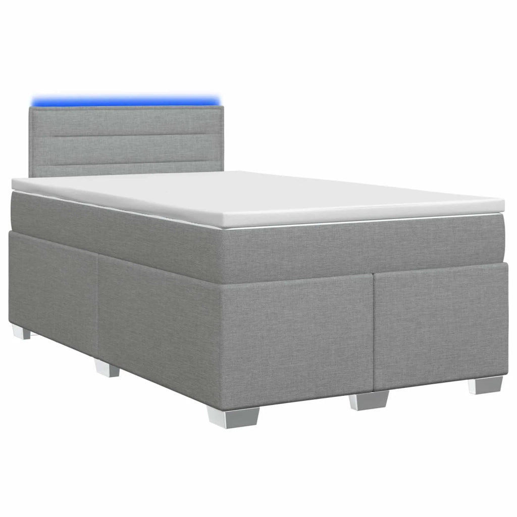 Letto con Box Spring, Materasso e LED Grigio Chiaro Tessuto 3451889