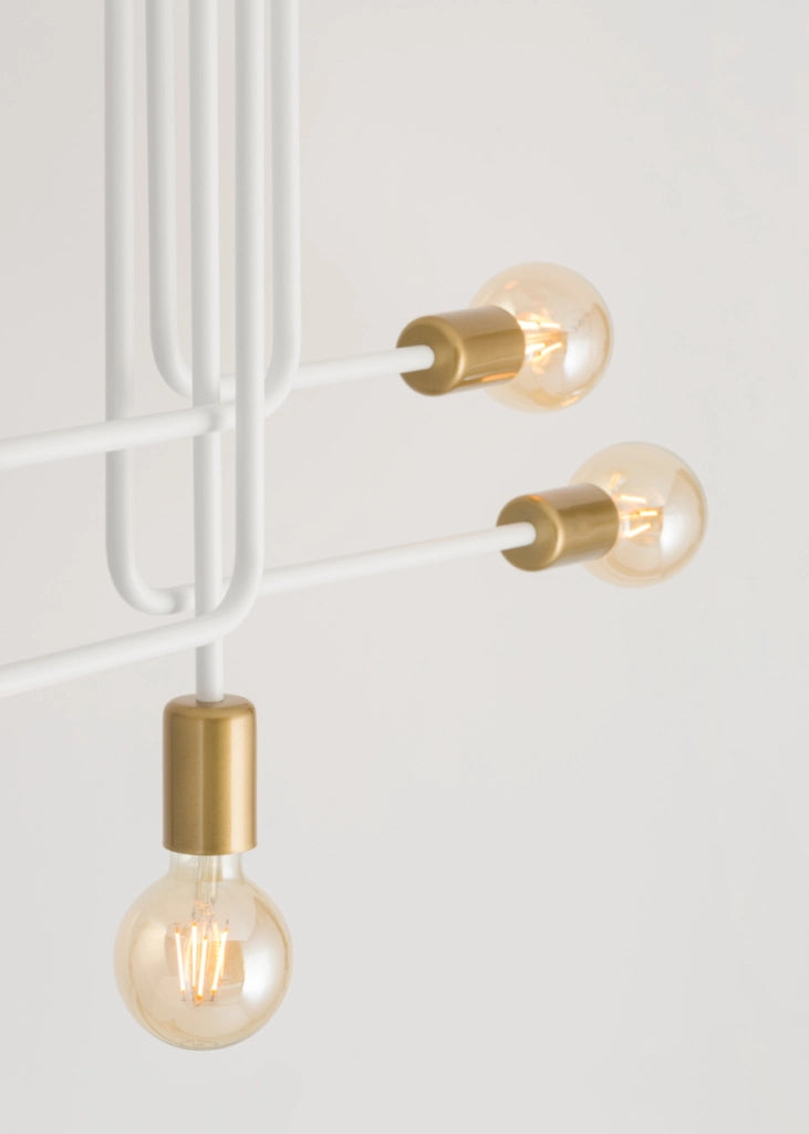 Plafoniera loft Gino 5 luci E27 bianco oro Sigma Lighting