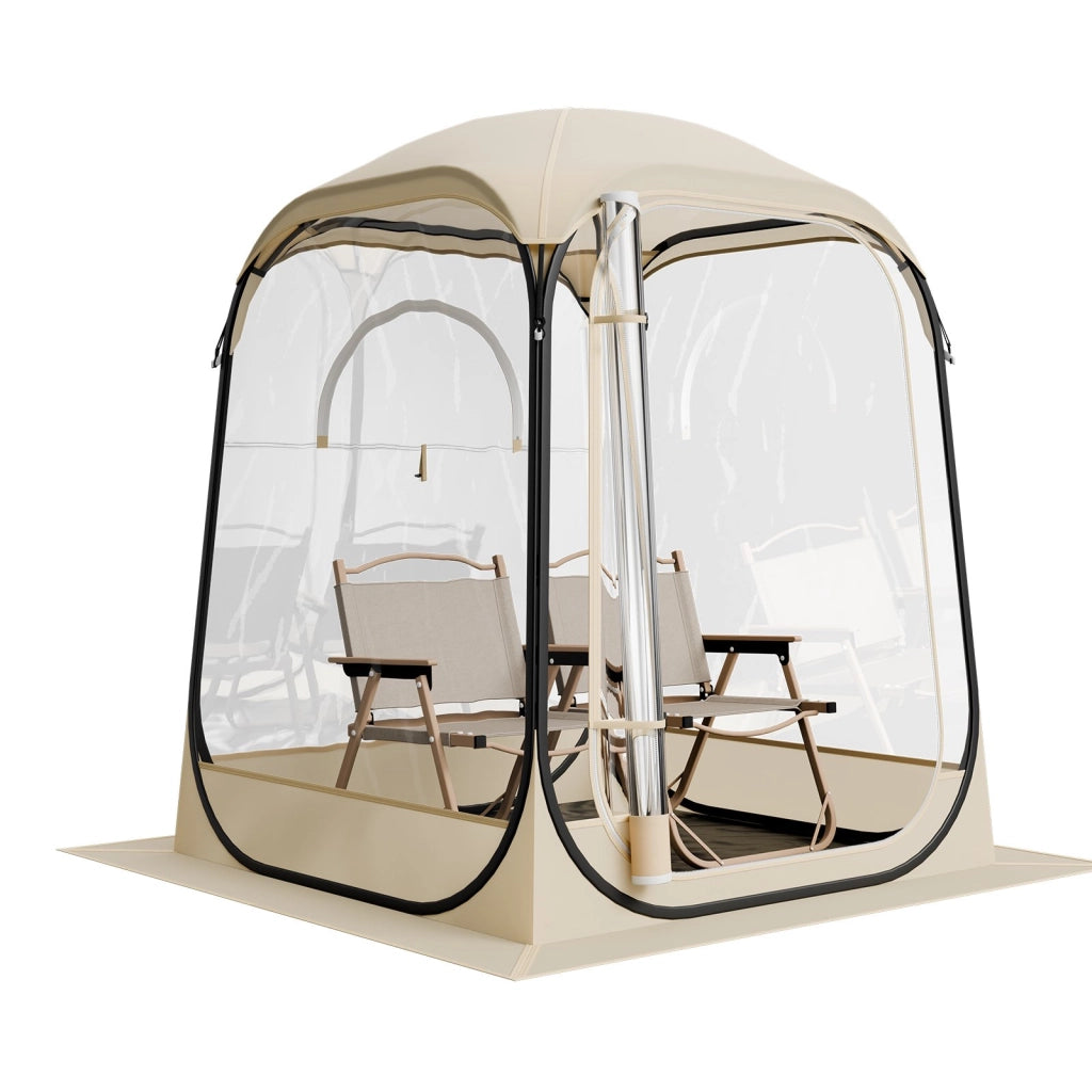 Tenda Igloo Pop-Up Trasparente per Giardino ed Esterni 127x127x170 cm Impermeabile in TPU e Oxford con Tappetino e Borsa