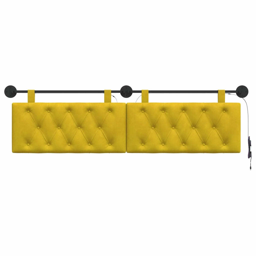 Testiera sospesa Con luce LED Giallo Velluto 3424672
