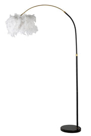 Lampada da Terra Arc Plur 100x100x150 cm in Ferro e Marmo e Plastica Bianco e Nero
