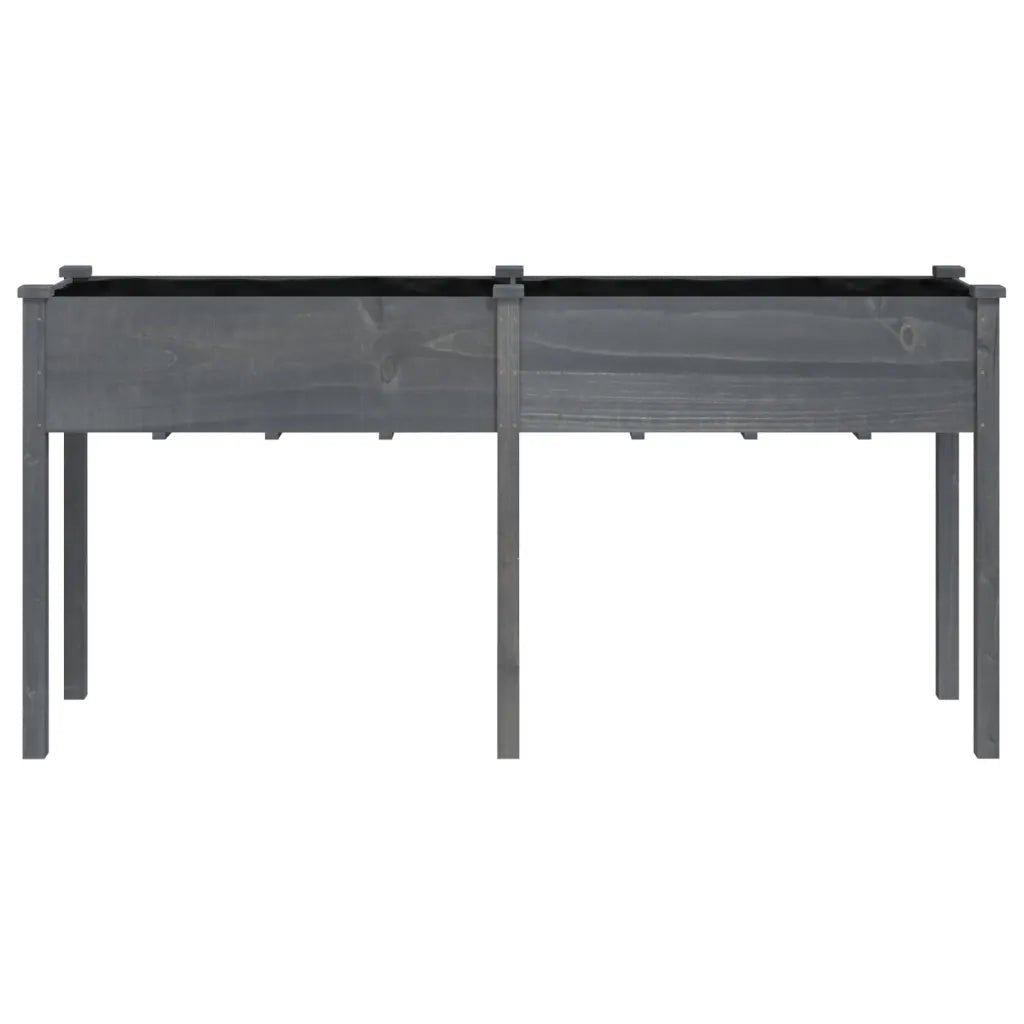 Fioriera con Fodera Grigia 161x45x76cm Legno Massello di Abete 364238