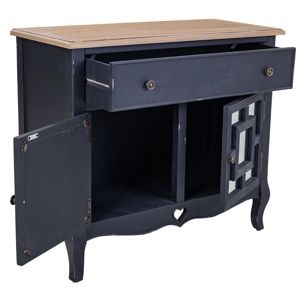 Mobile da ingresso in legno nero 83x36x72h