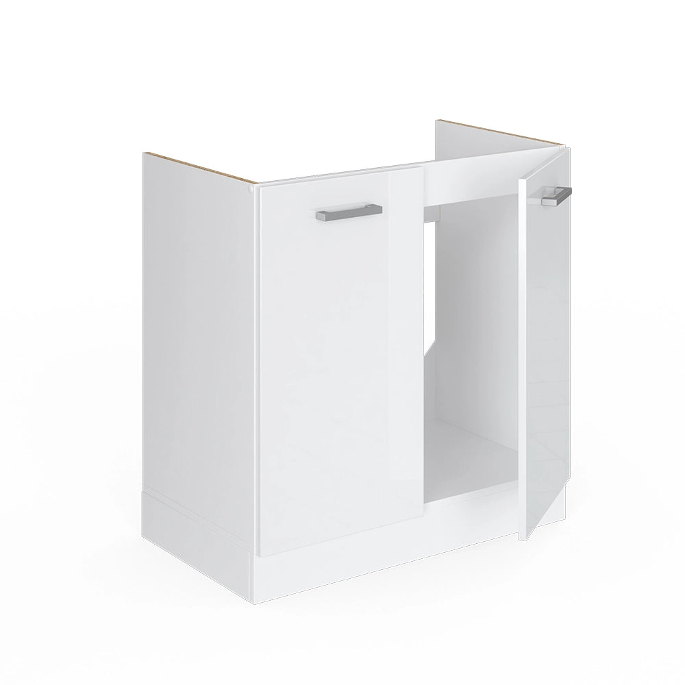 Vicco Base per lavello Bianco lucido 80 cm con ante, senza piano di lavoro