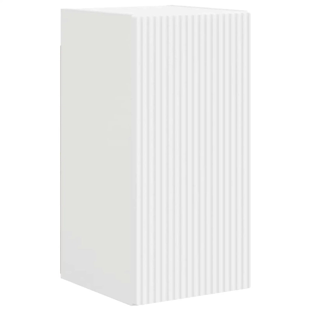 Set di Mobiletto da TV a Parete 4 pz | Armadietto TV | Mobile Porta TV Bianco Legno multistrato