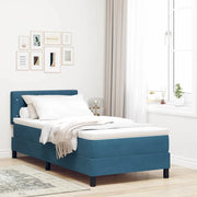 Letto a Sorgente LED con led Blu Scuro 90 x 190 cm Velluto