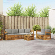 Set di divani da esterno 7 pcs Grigio Naturale e Chiaro 3374391