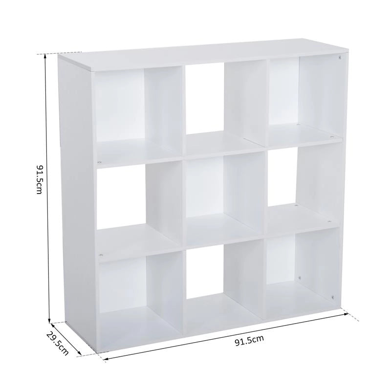 LIBRERIA 9 SCOMPARTI A CUBO 91.5X29.5X91.5CM BIANCA