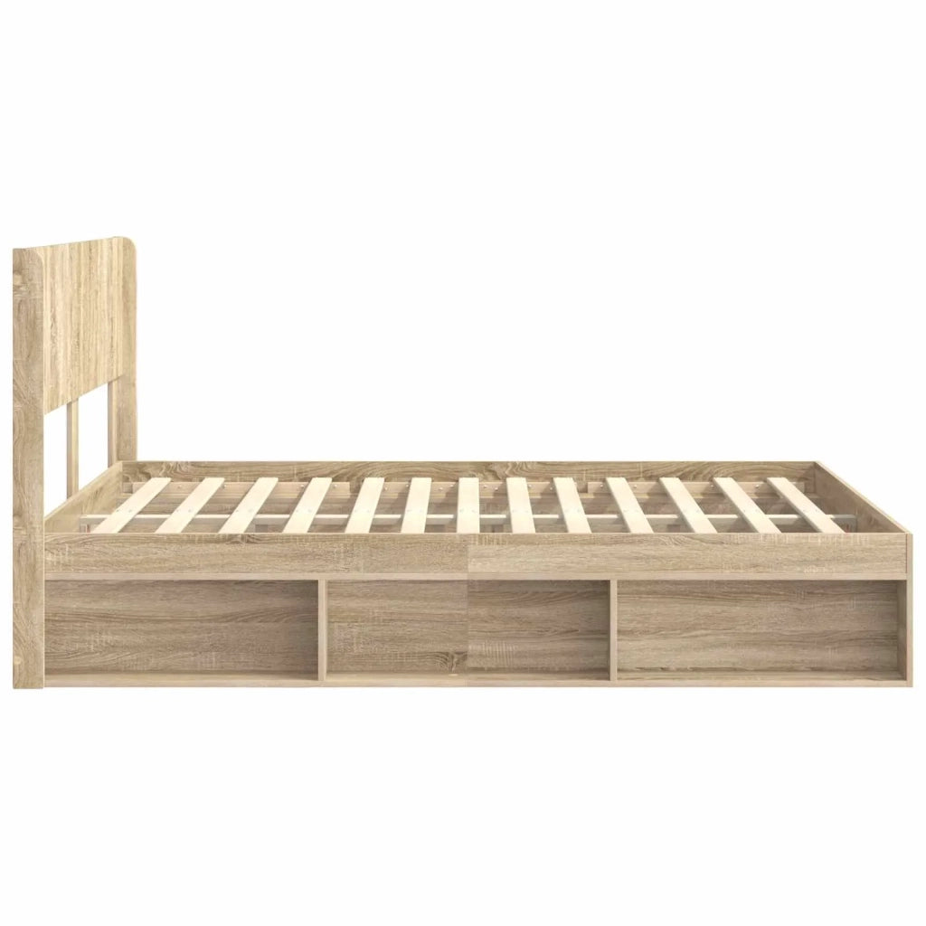 Struttura del letto con stoccaggio e testata Rovere Sonoma 3414205