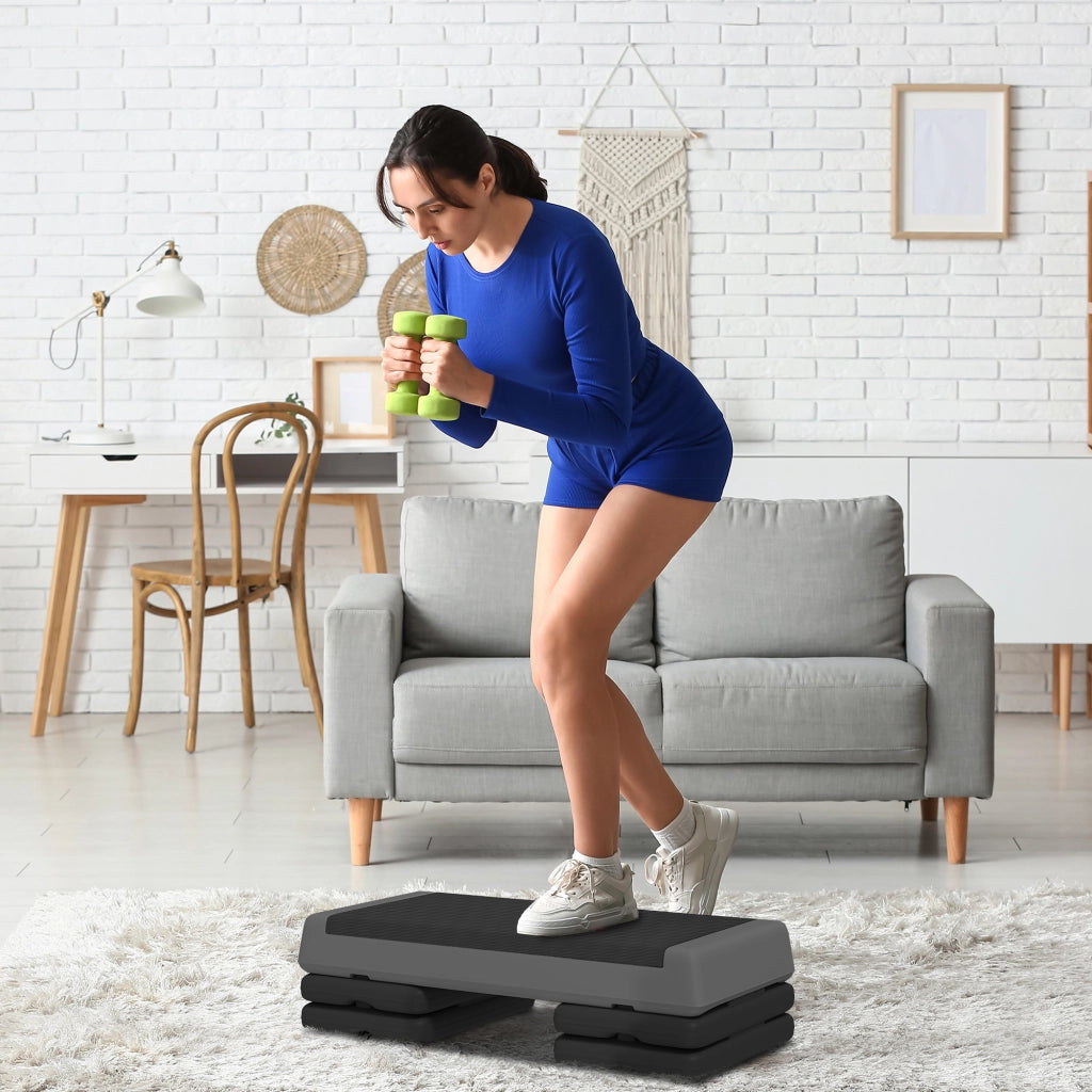 Stepper Fitness Aerobica 3 Livelli Regolabile ¨C Minimal ¨C Grigio 10.5/15.5/20.5 cm 250 kg