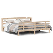 Letto matrimoniale | Letto per adulti | Giroletto con Testiera 180x200 cm Massello Pino