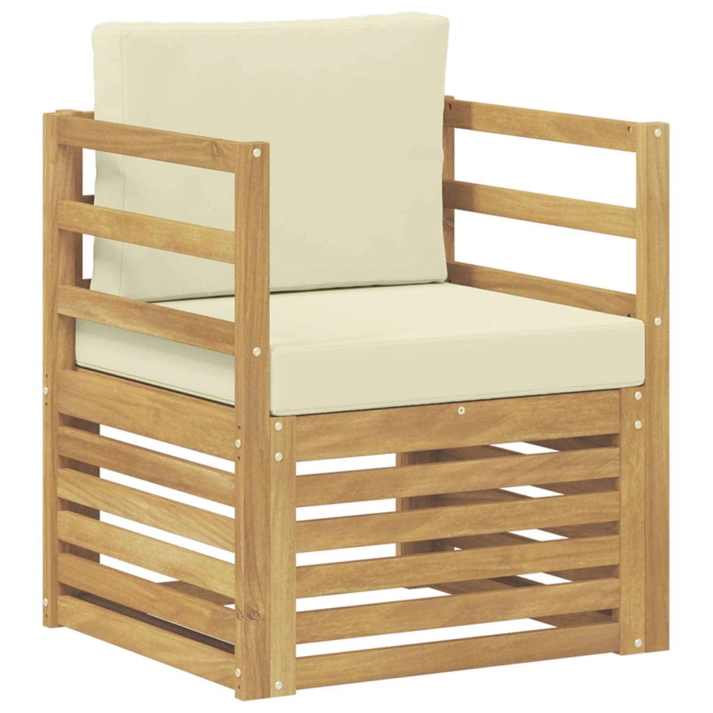 Divano da esterno Poliestere Bianco e crema 3439077