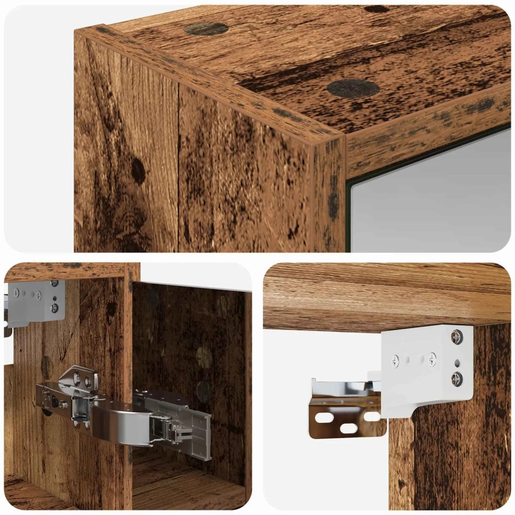 Mobiletto per specchio da bagno Legno vecchio 889157