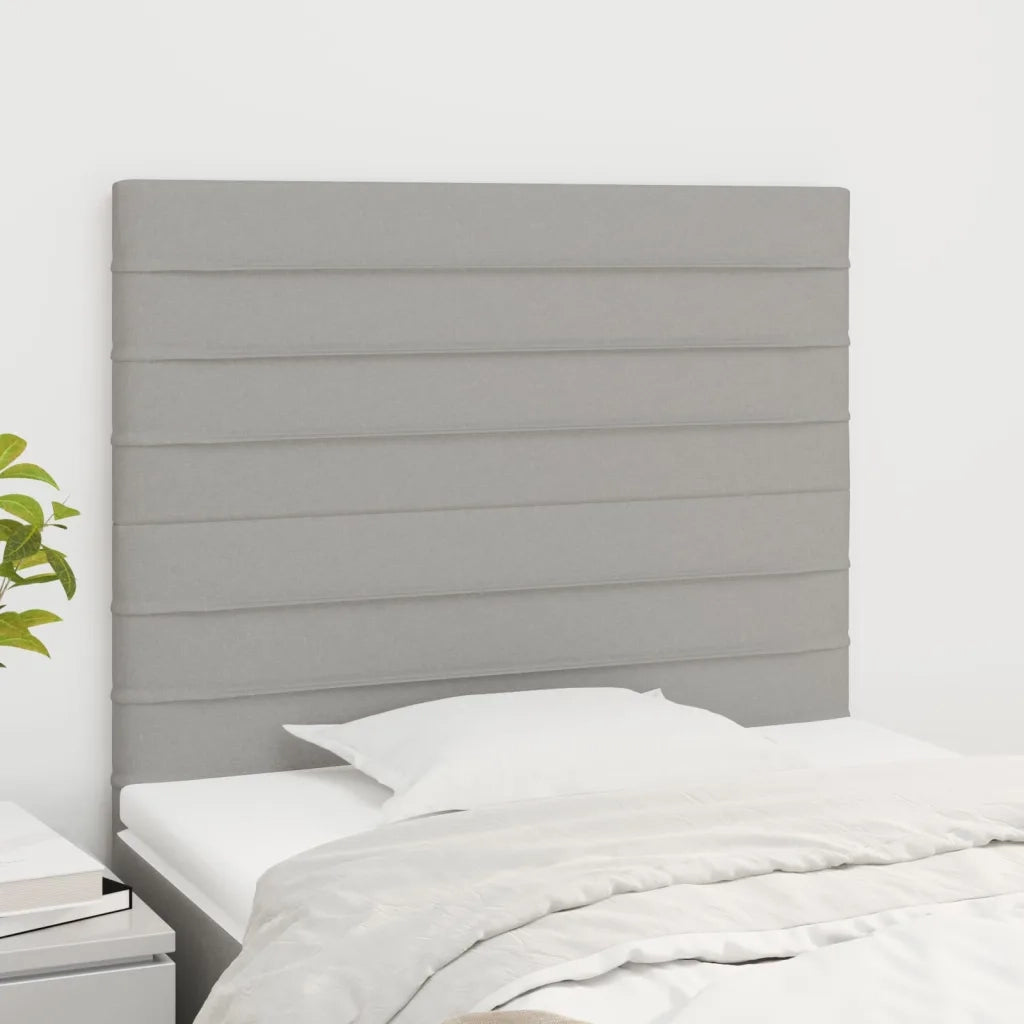 Testiera | Testata Grigio Chiaro 100x5x118/128 cm Tessuto