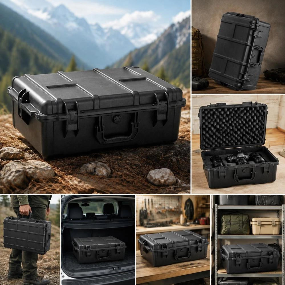 Weatherproof Hard-shell Case, Dry Box, Handle, Carrying Case, 0.068m³