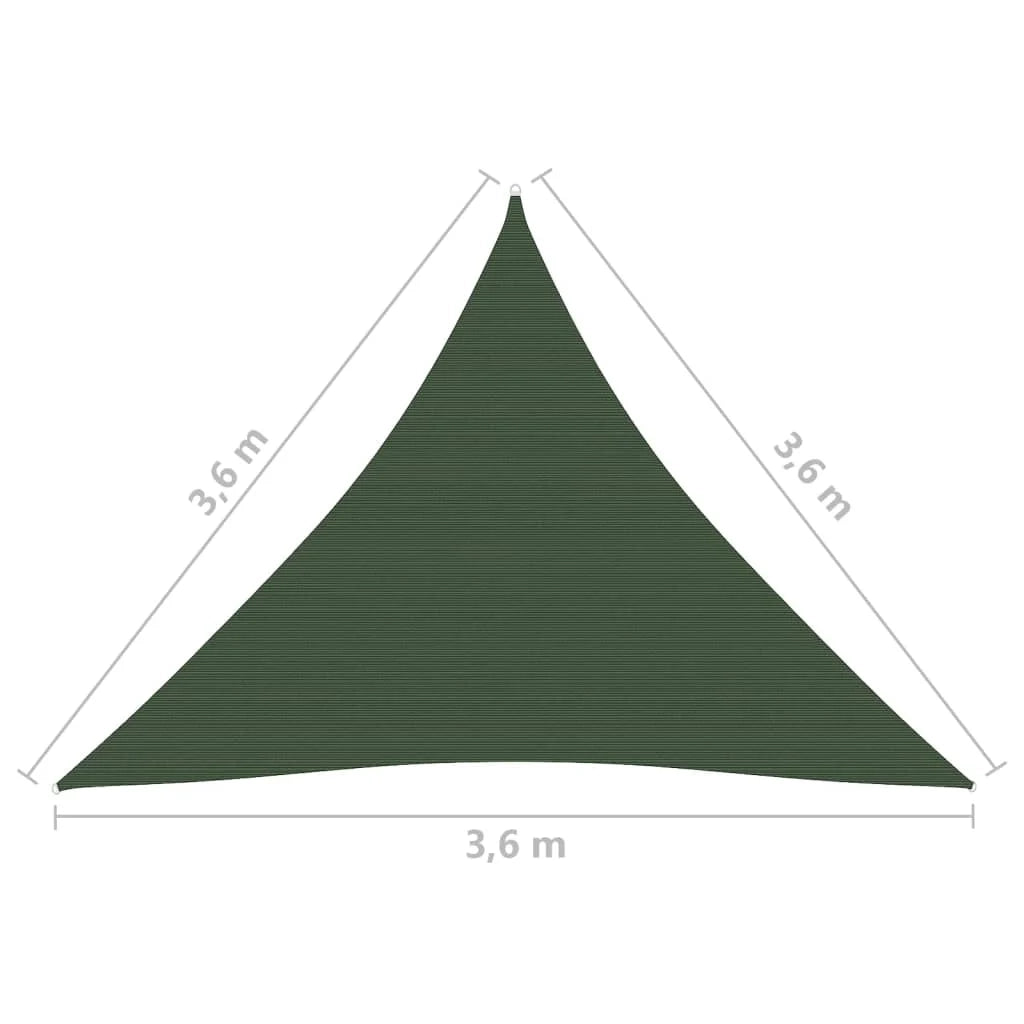 Telo tenda parasole a vela 160 g/m² HDPE 3,6 x 3,6 x 3,6 m verde scuro 02_0009419