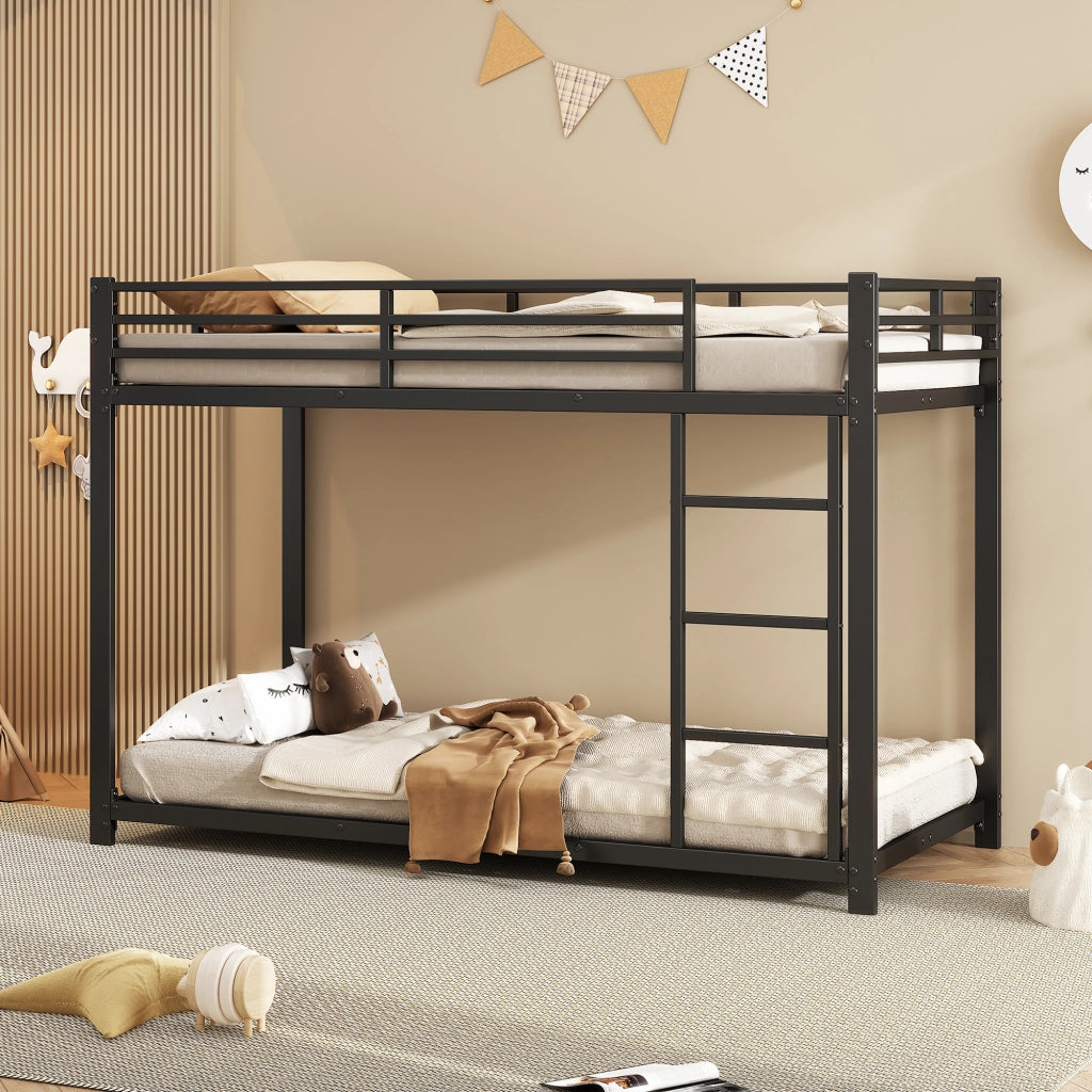 letto a castello metallo nero 94.5 x 203 cm