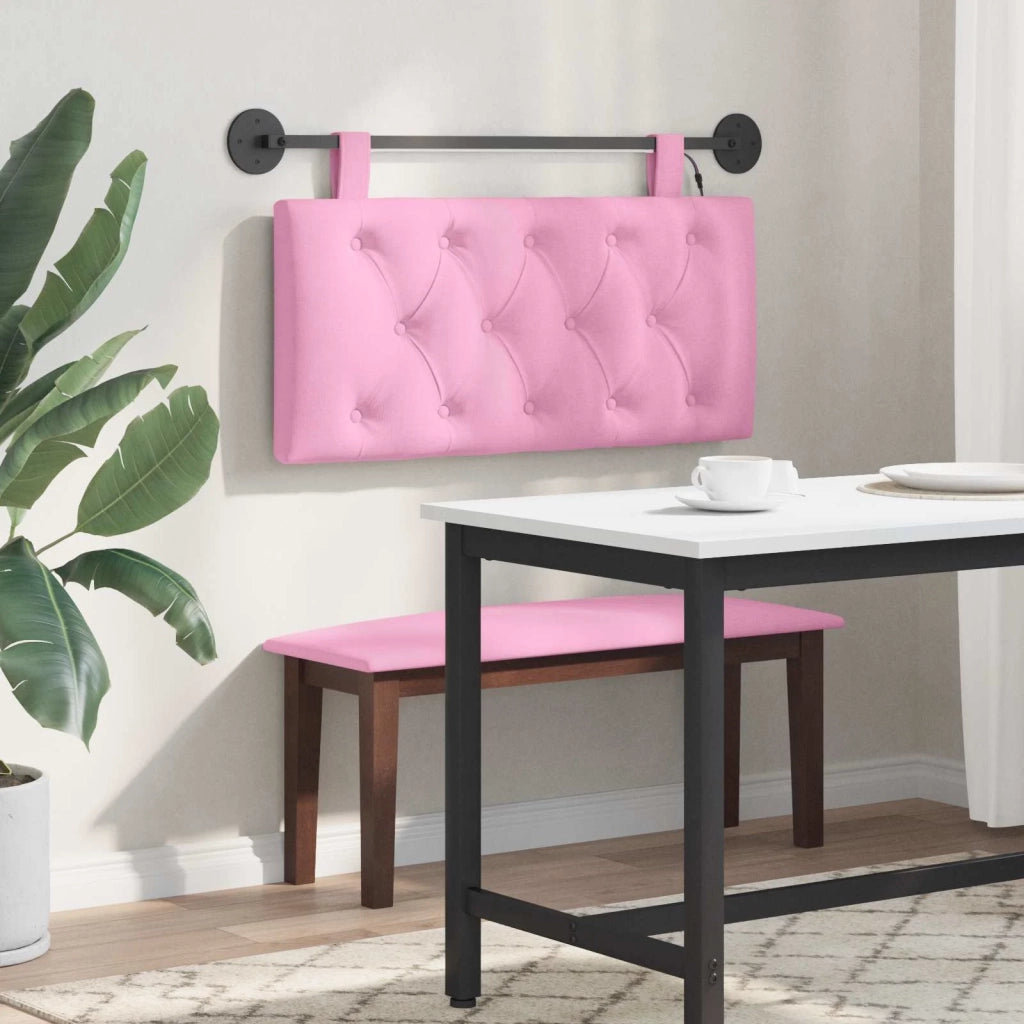 Testiera | Testata sospesa Con luce LED Rosa Tessuto
