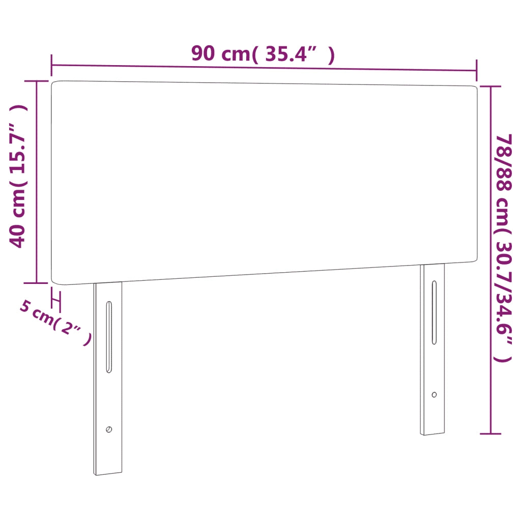 Testiera-Testata-Testiera Decorativa Tortora 90x5x78/88 cm in Tessuto 694465