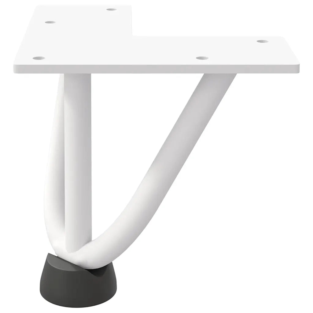 Gambe a forcina per tavolino 4 pz-Set di 4 Gamba per Tavolo bianche 10 cm in acciaio massiccio 783778