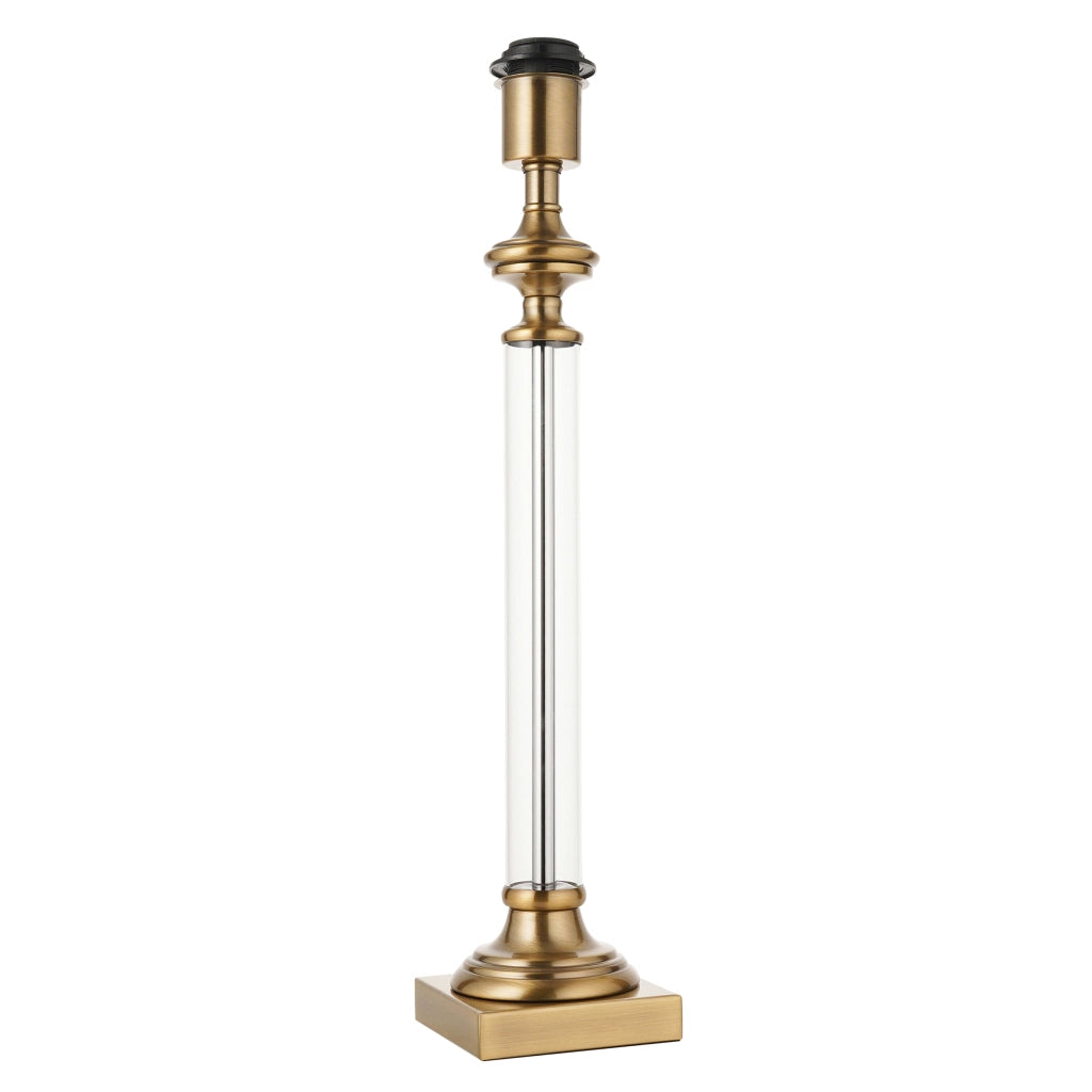 Base lampada tavolo classica vetro ottone E27 Endon