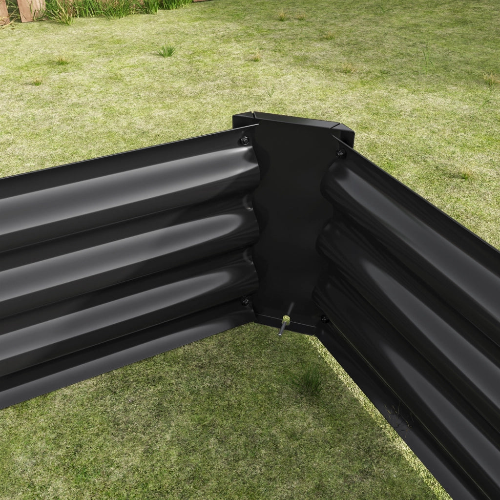 Hochbeet in metallo 180 x 91 x 30 cm, struttura zincata senza fondo, colore nero