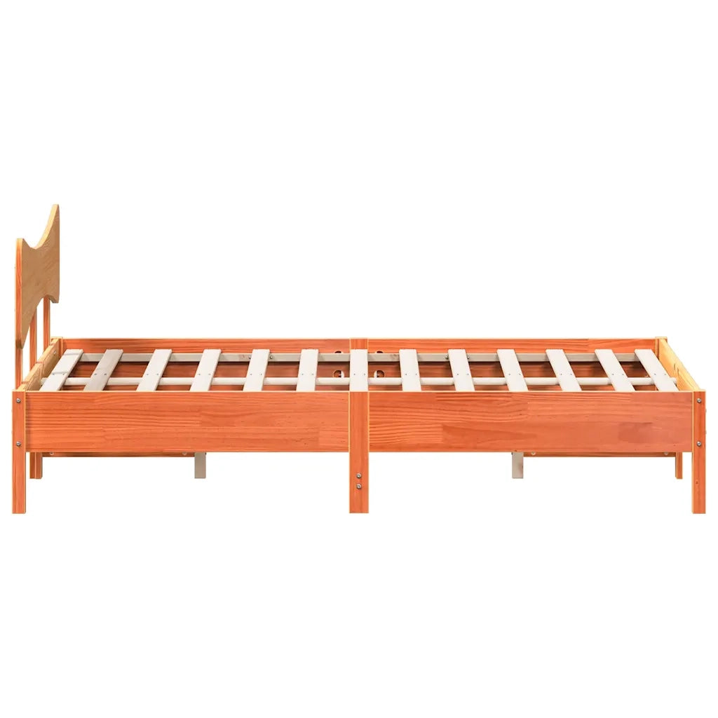 Giroletto senza Materasso Marrone Cera 135x190 cm Legno di Pino 3328249