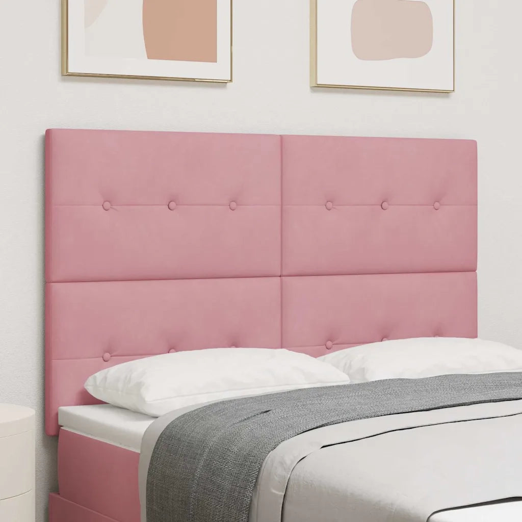 Testiera | Testata LED con strisce LED Rosa 144 cm Velluto