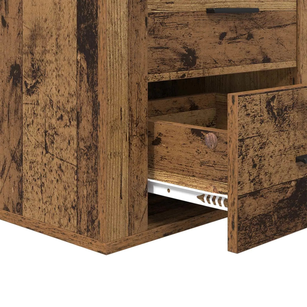 Armadio da Notte con cassetto Legno vecchio 35 x 50 x 60 cm 881078